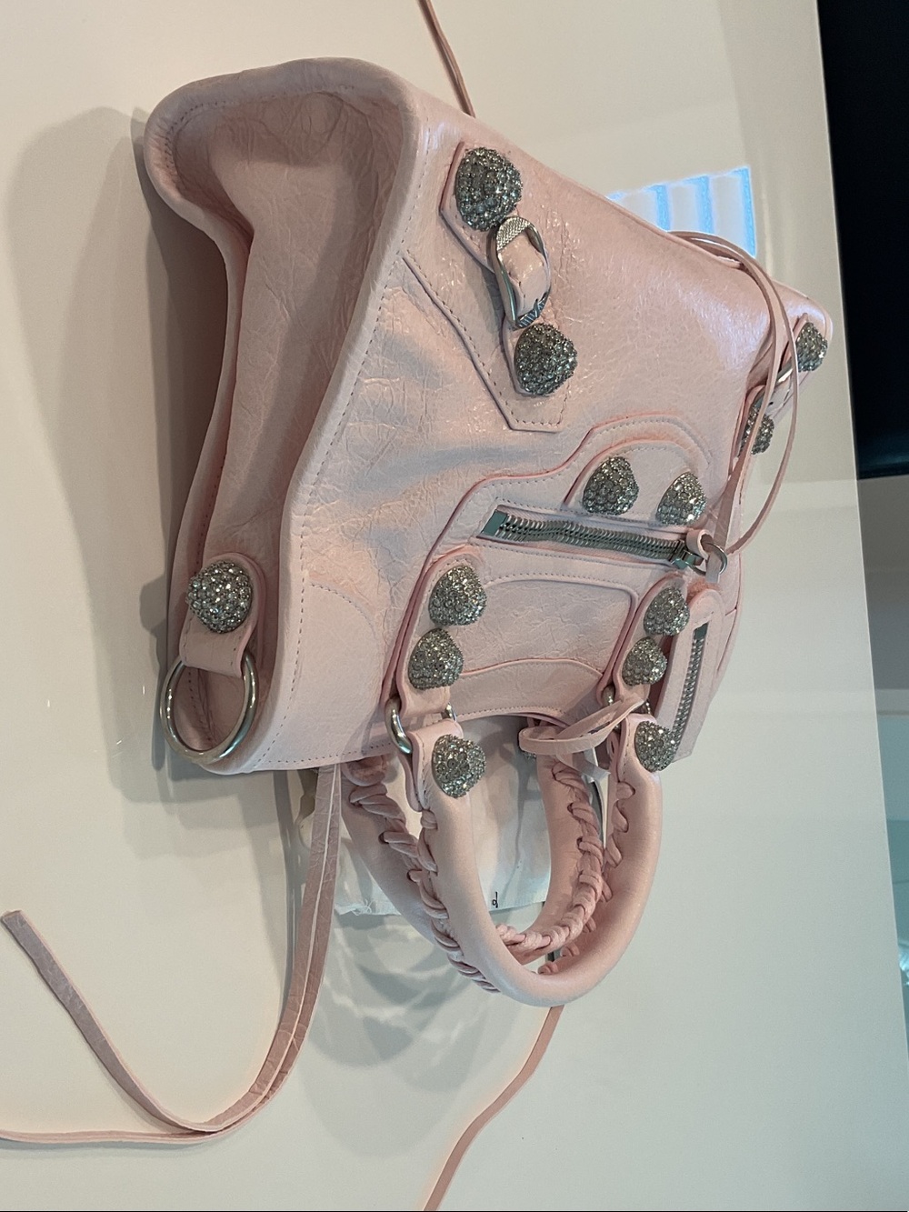 Balenciaga Mini City Bag in Pale Pink with Silver Hardware - Picture 4 of 11